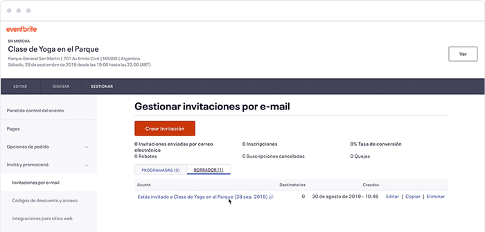 Organizer app screenshot